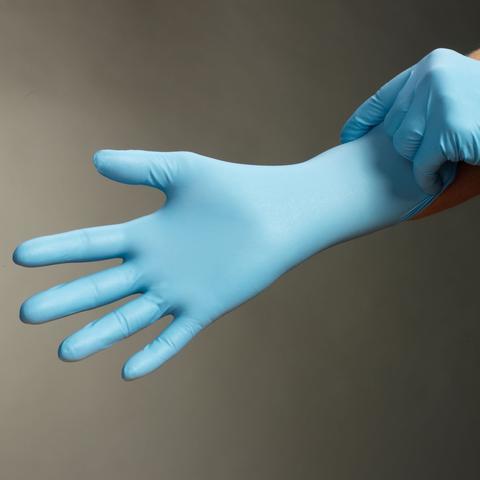 Gloves Nitrile Long Cuff Soft Blue Powder Free